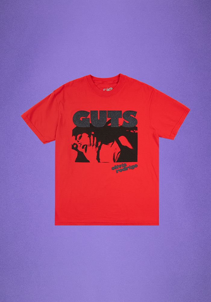 red glittering guts t-shirt