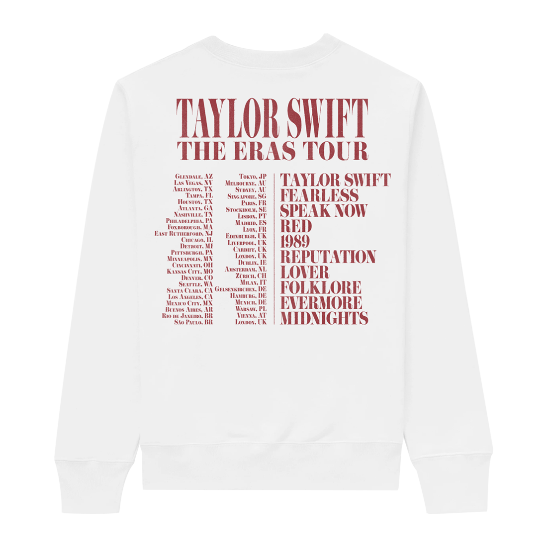 TAYLOR SWIFT | THE ERAS TOUR PHOTO WHITE CREWNECK