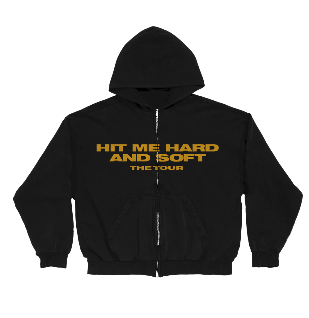 HIT ME HARD AND SOFT Live in 3D Hands Black Zip Hoodie