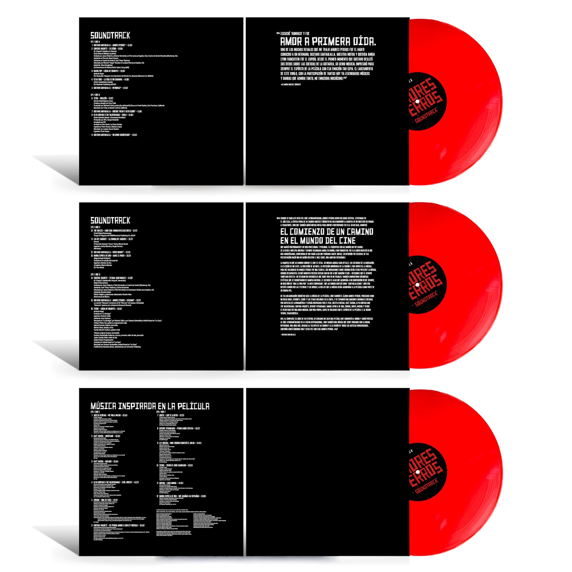 Amores Perros: Soundtrack y Música Inspirada en la Película (Edición 3LP Roja Exclusiva Gatefold + Inserto)