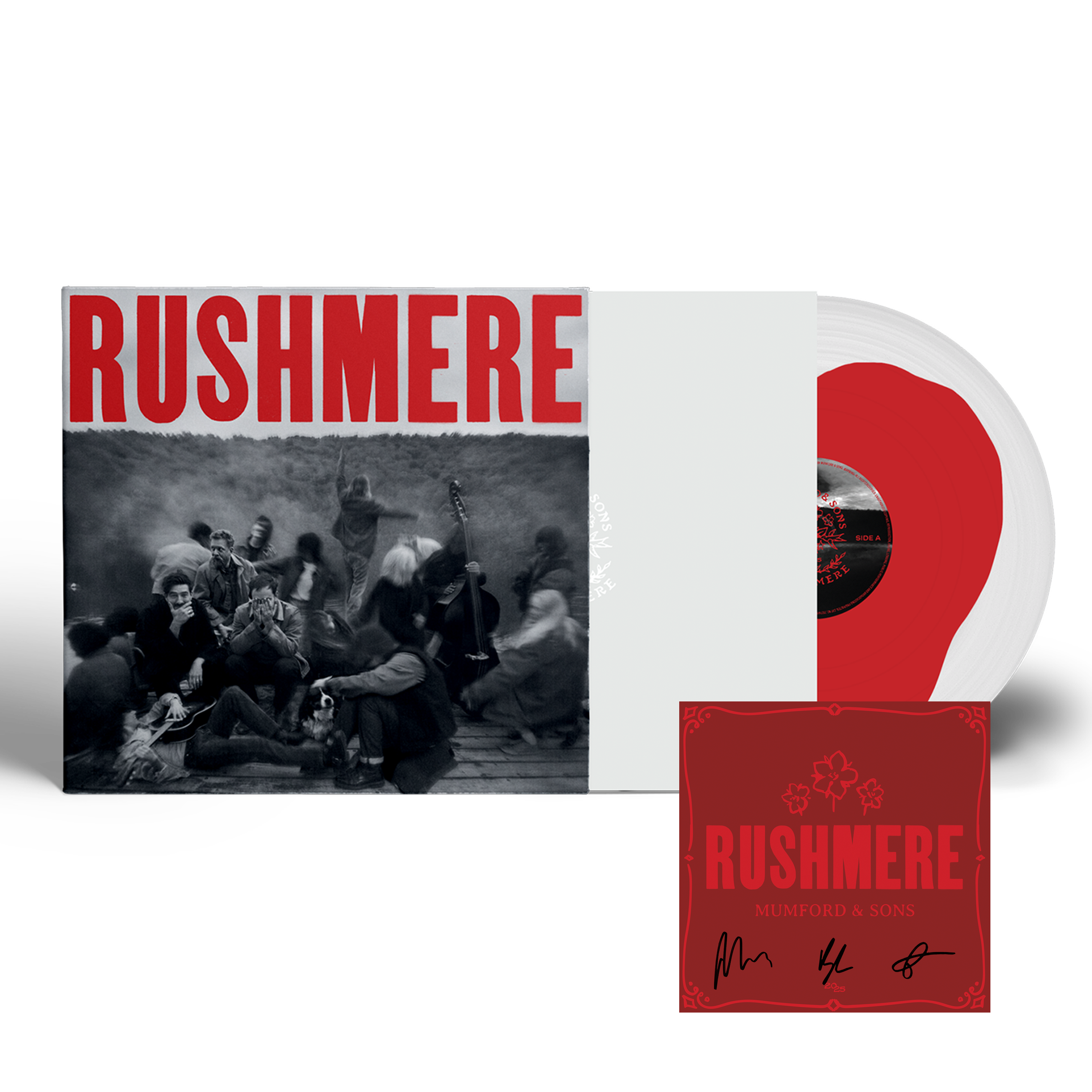 RUSHMERE: Monochrome Red on Clear Vinyl LP & Signed Art Card