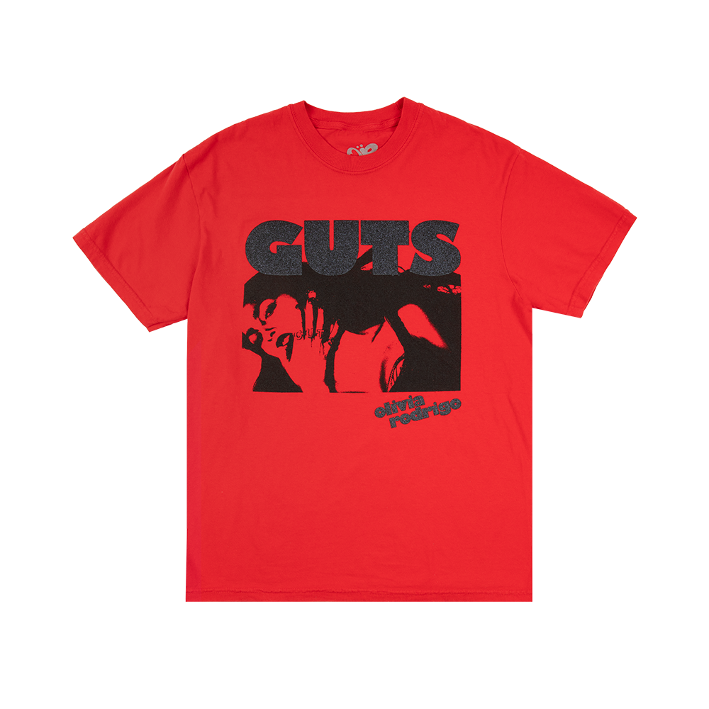 red glittering guts t-shirt