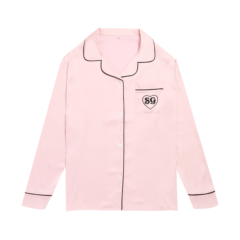 Pink Satin SG Heart Pajama Set