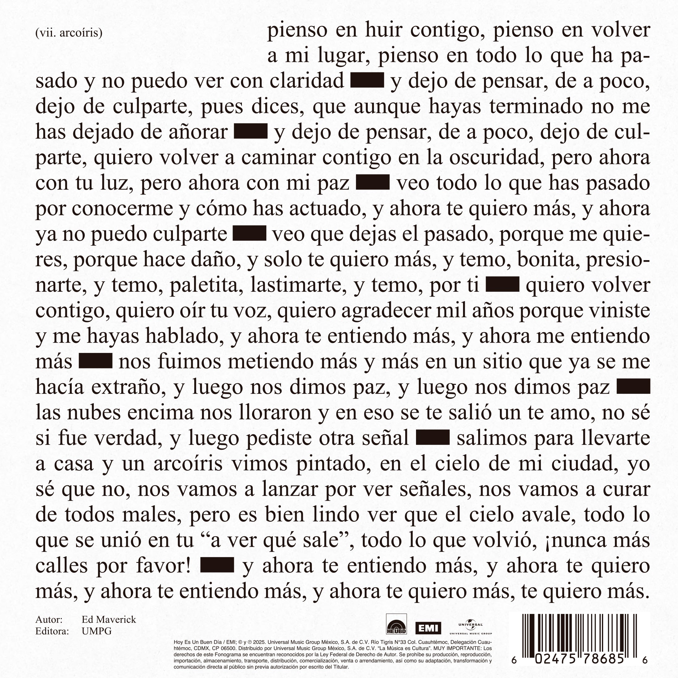 arcoíris (vinilo negro 7")