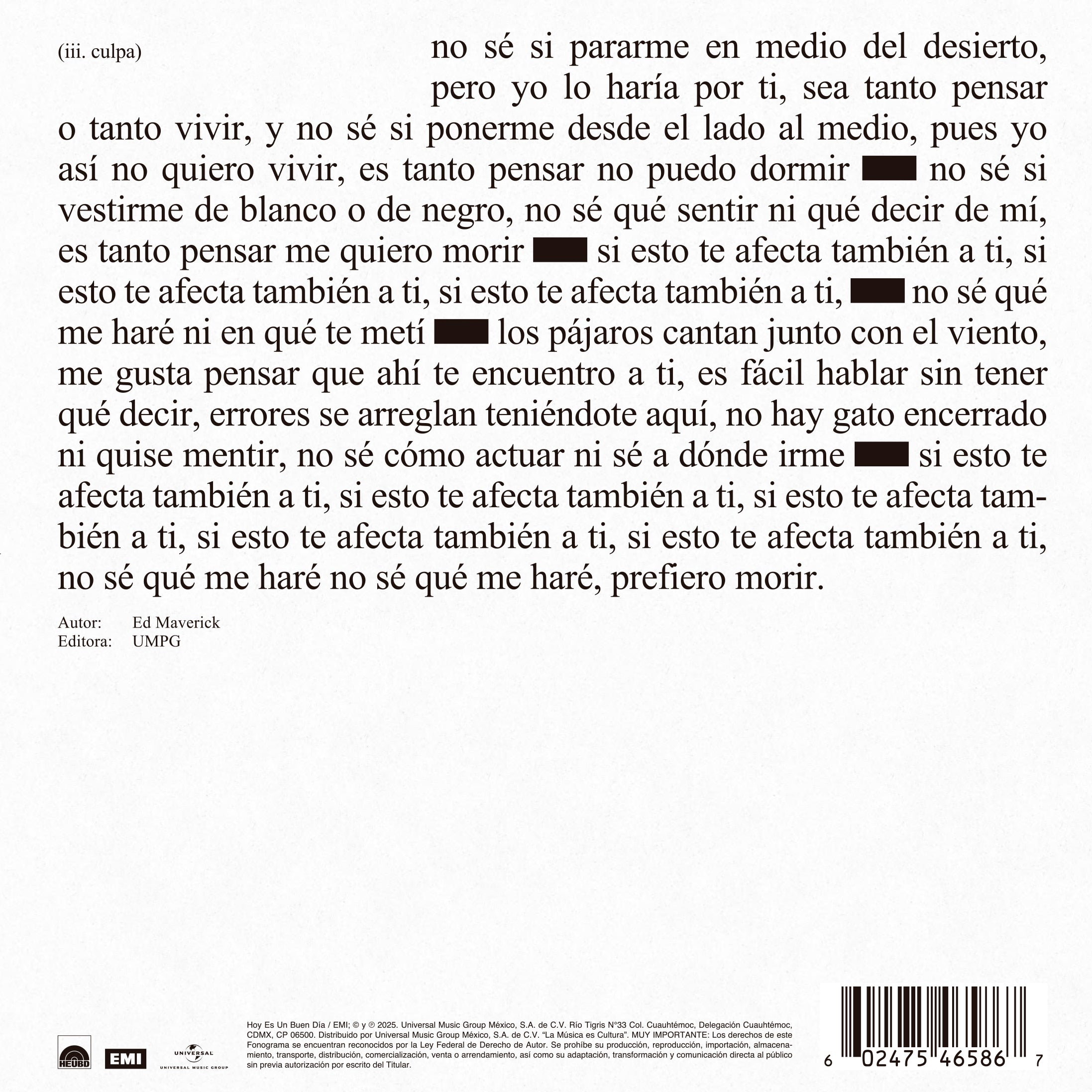 culpa (vinilo negro 7")