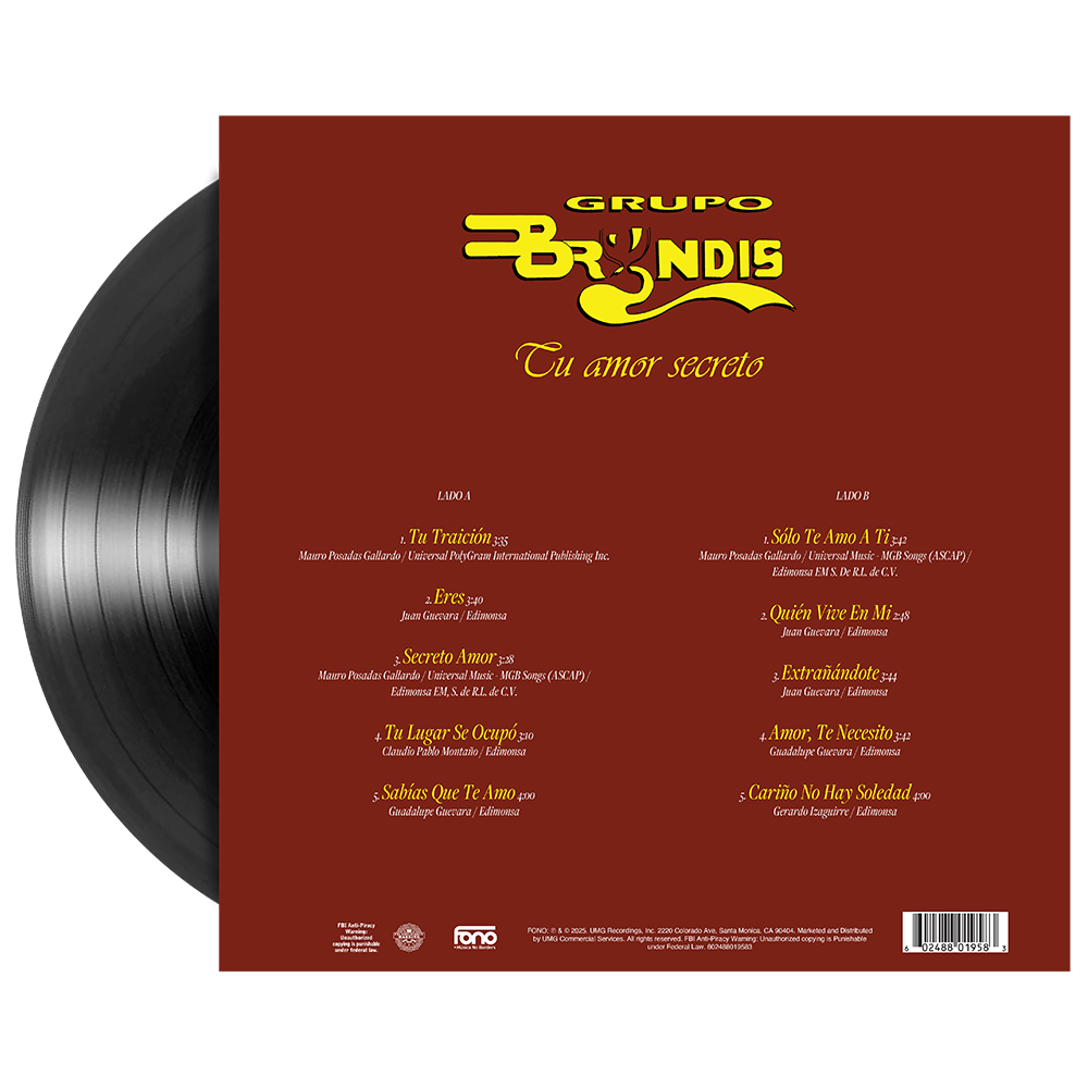Grupo Bryndis - Tu Amor Secreto 1LP Vinyl
