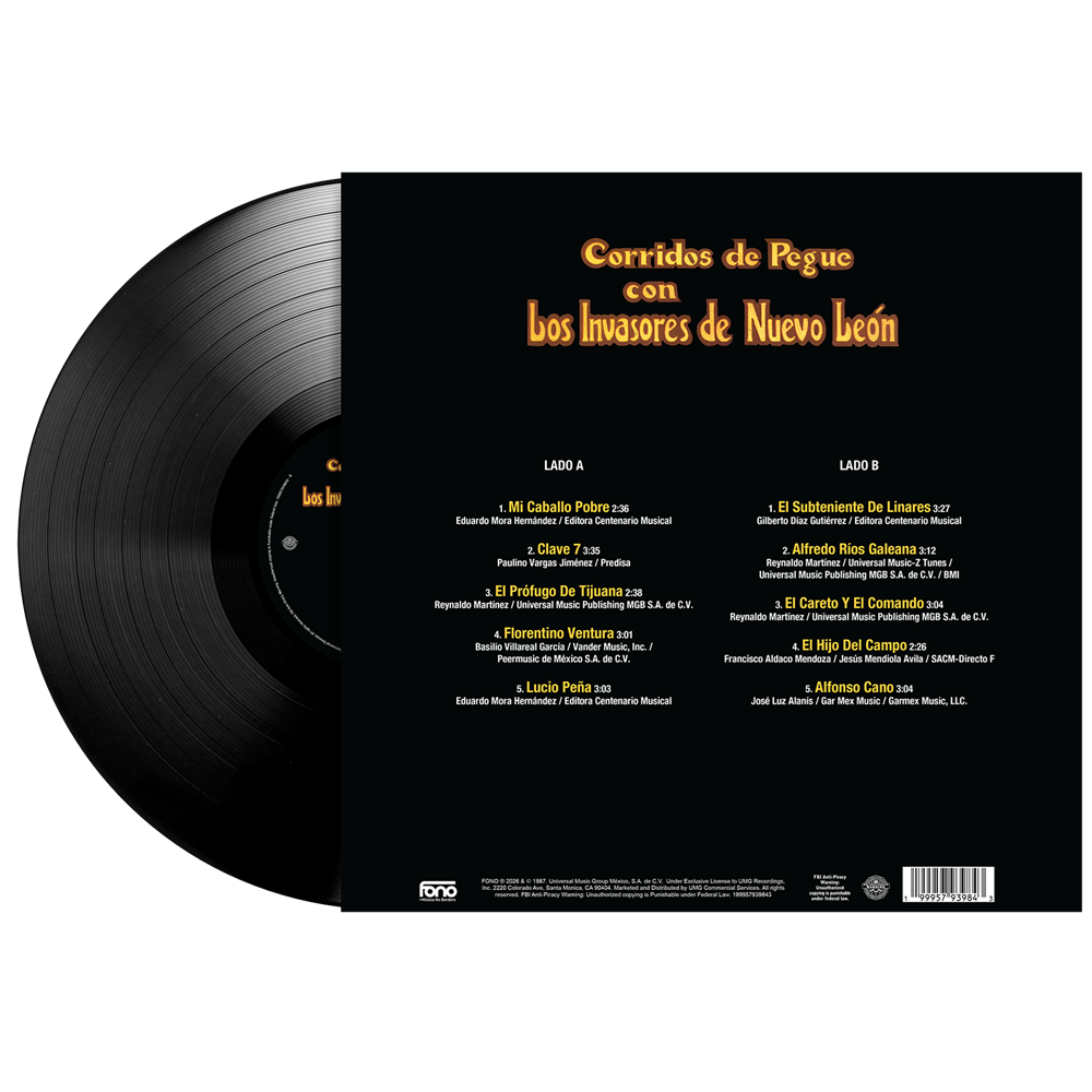 Corridos De Pegue 1LP Vinyl