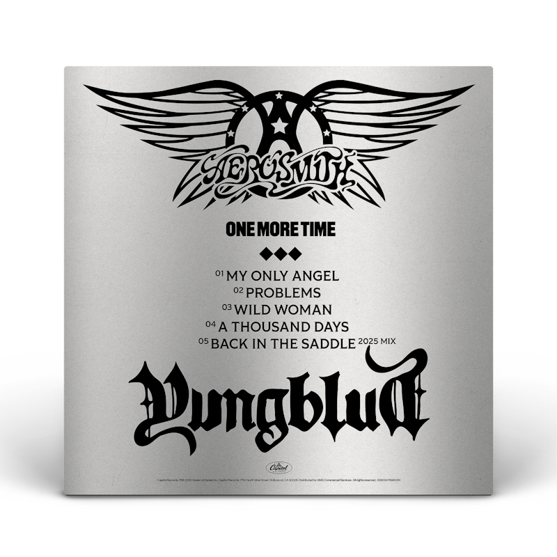 Aerosmith & YUNGBLUD - One More Time - Silver Vinyl (YUNGBLUD Store Exclusive) + Signed Art Card