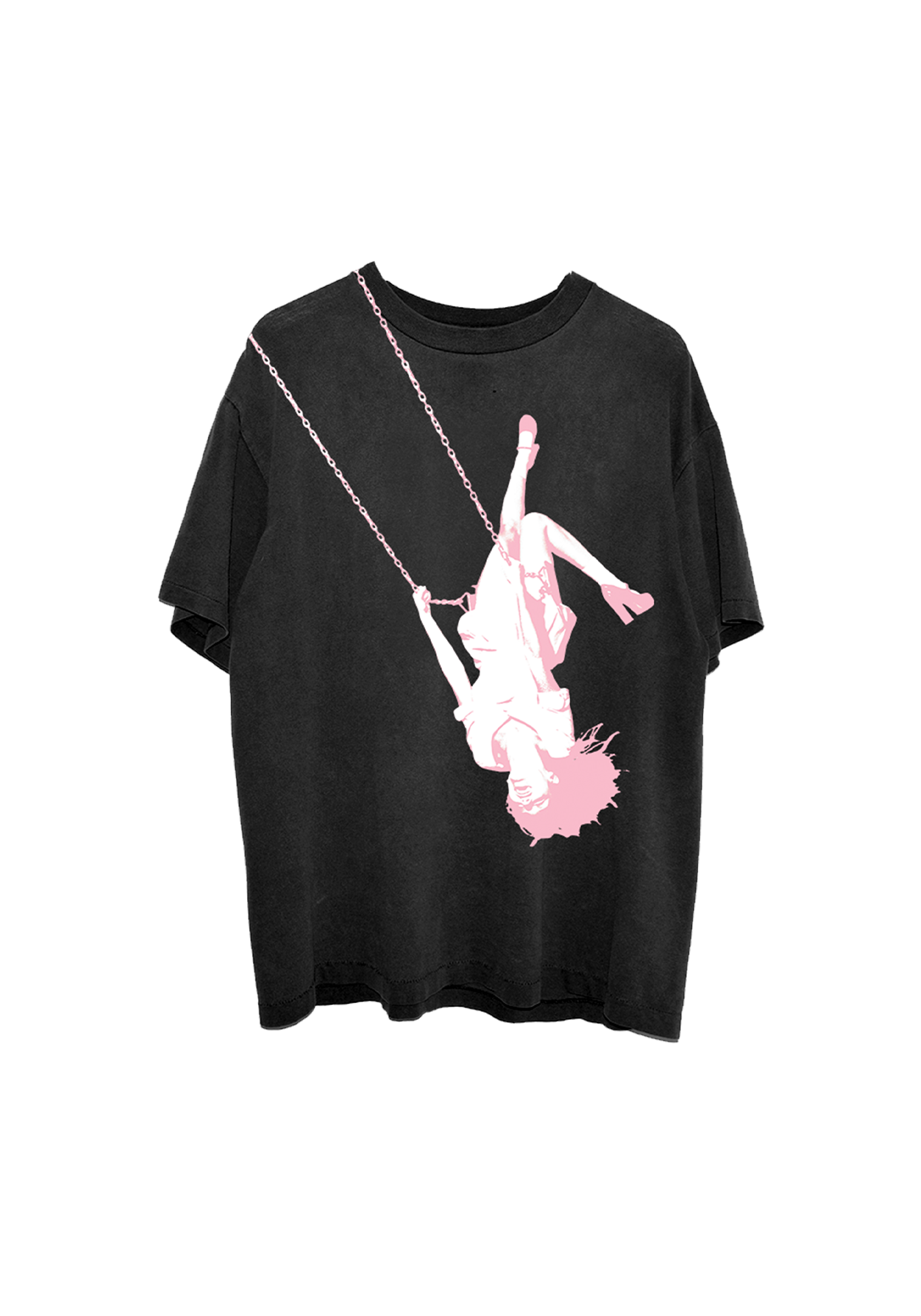 swing embroidered oversized black t-shirt